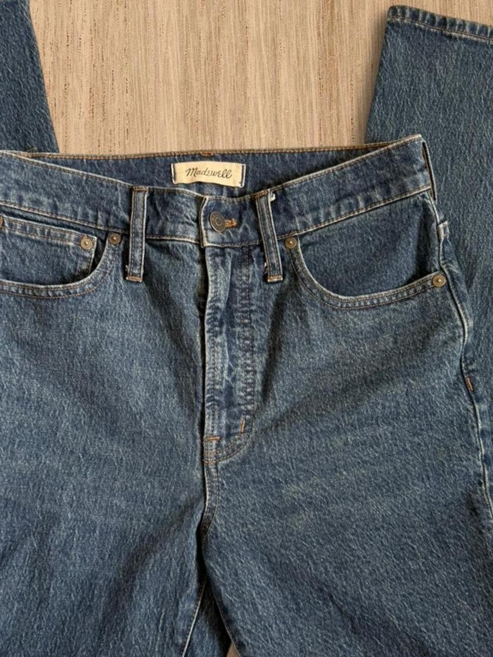 Madewell Medium Wash Straight Leg Jeans Vintage Style Denim
